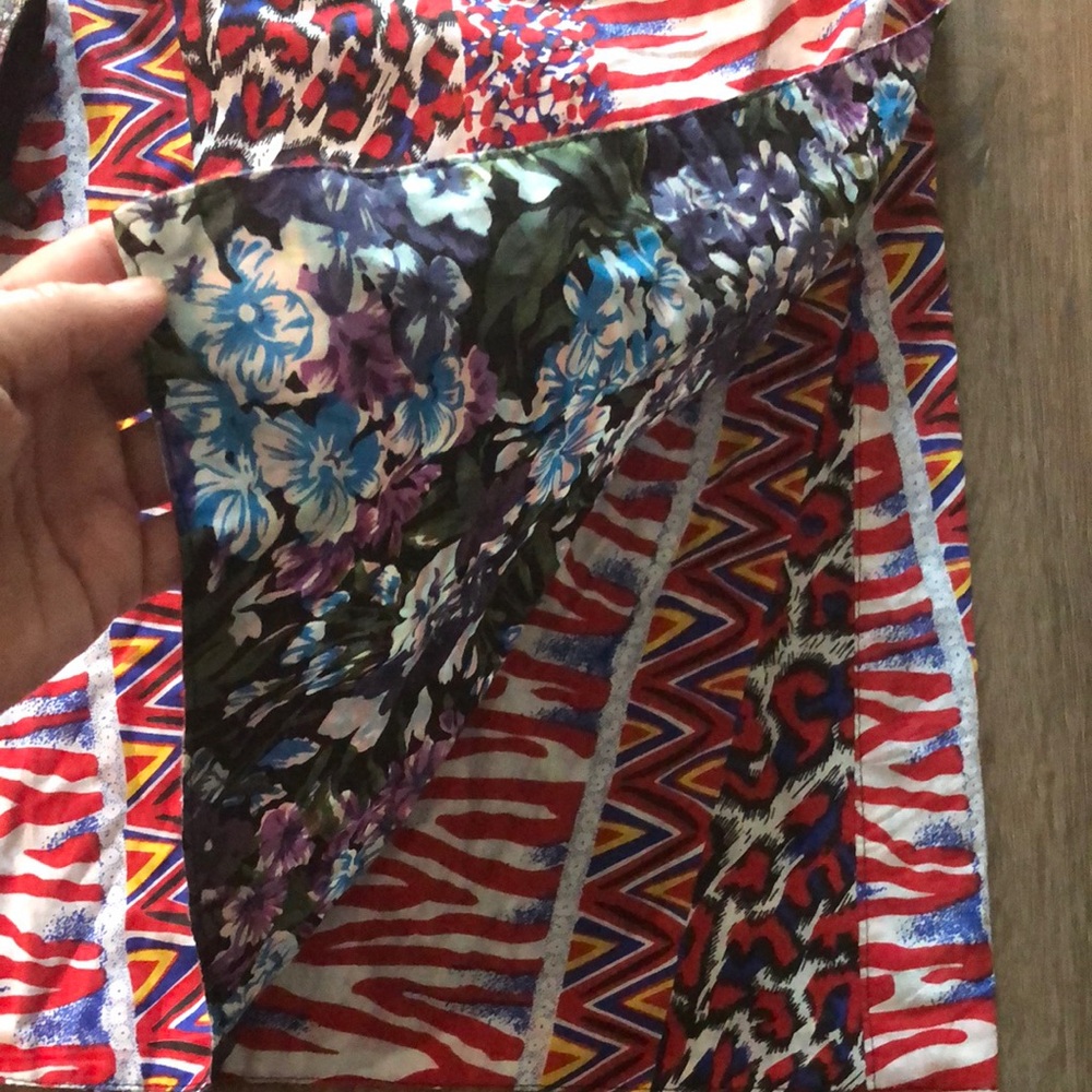 ZAND AMSTERDAM - REVERSIBLE MultiColored Patterned Wrap Skirt w/Detachable Bag - Picture 6 of 15